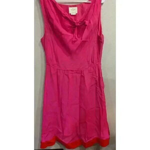 Kate Spade pink w/red hem sleeveless swing dress size 14